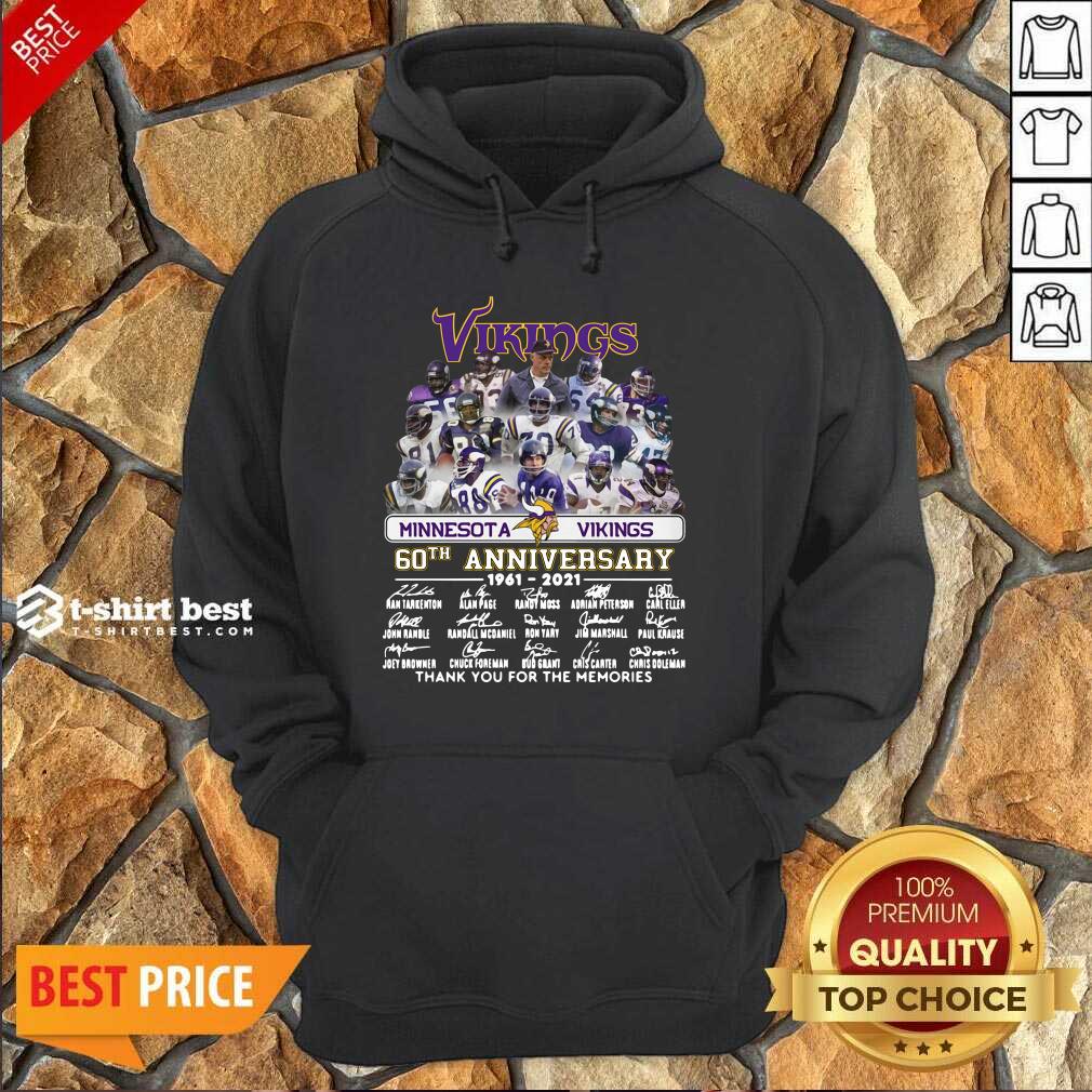 Minnesota Vikings 60th Anniversary Thank You For The Memories Signatures Hoodie - Design By 1tees.com
