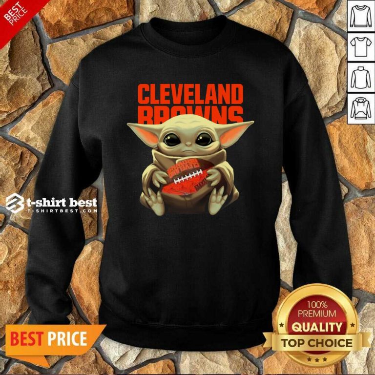Baby Yoda Hug Rugby Cleveland Browns Sweatshirt - Design By 1tees.com