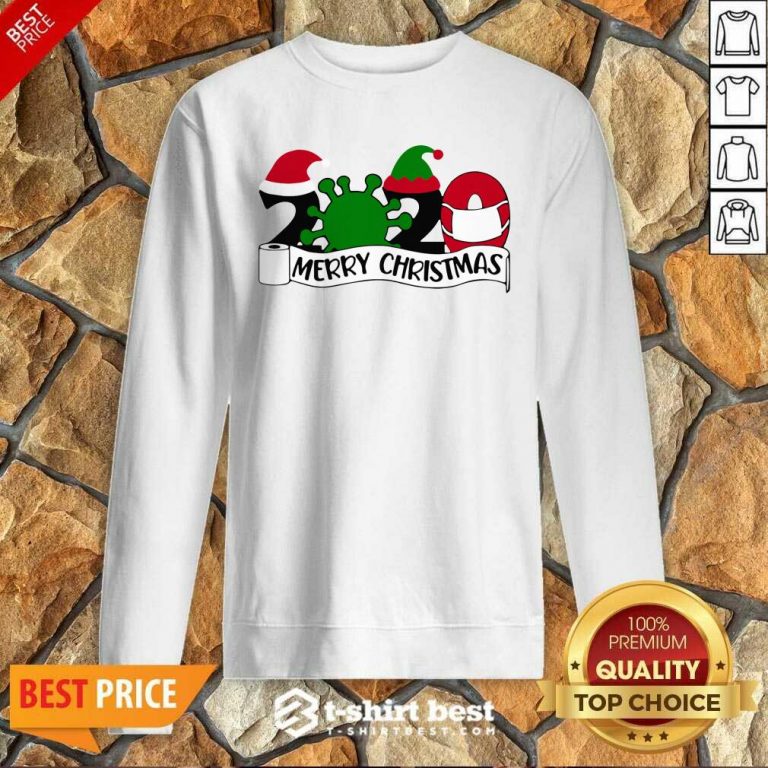 Merry Christmas 2020 Santa Elf Coronavirus Sweatshirt - Design By 1tees.com