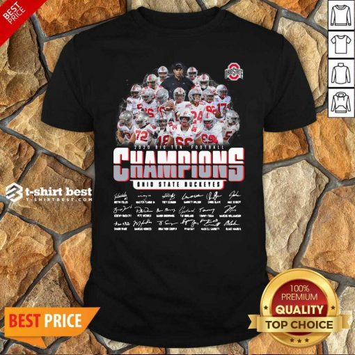 Ohio State Buckeyes 2020 Big Ten Football Champions Signatures Shirt - Design By 1tees.com