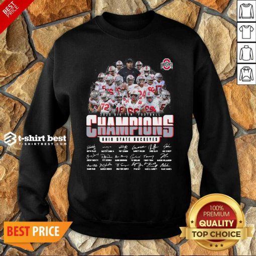 Ohio State Buckeyes 2020 Big Ten Football Champions Signatures Sweatshirt - Design By 1tees.com