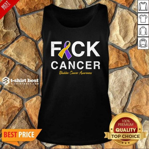 Raise Support Bladder Ribbon Cancer Awareness Pun Tank Top - Design By 1tees.com