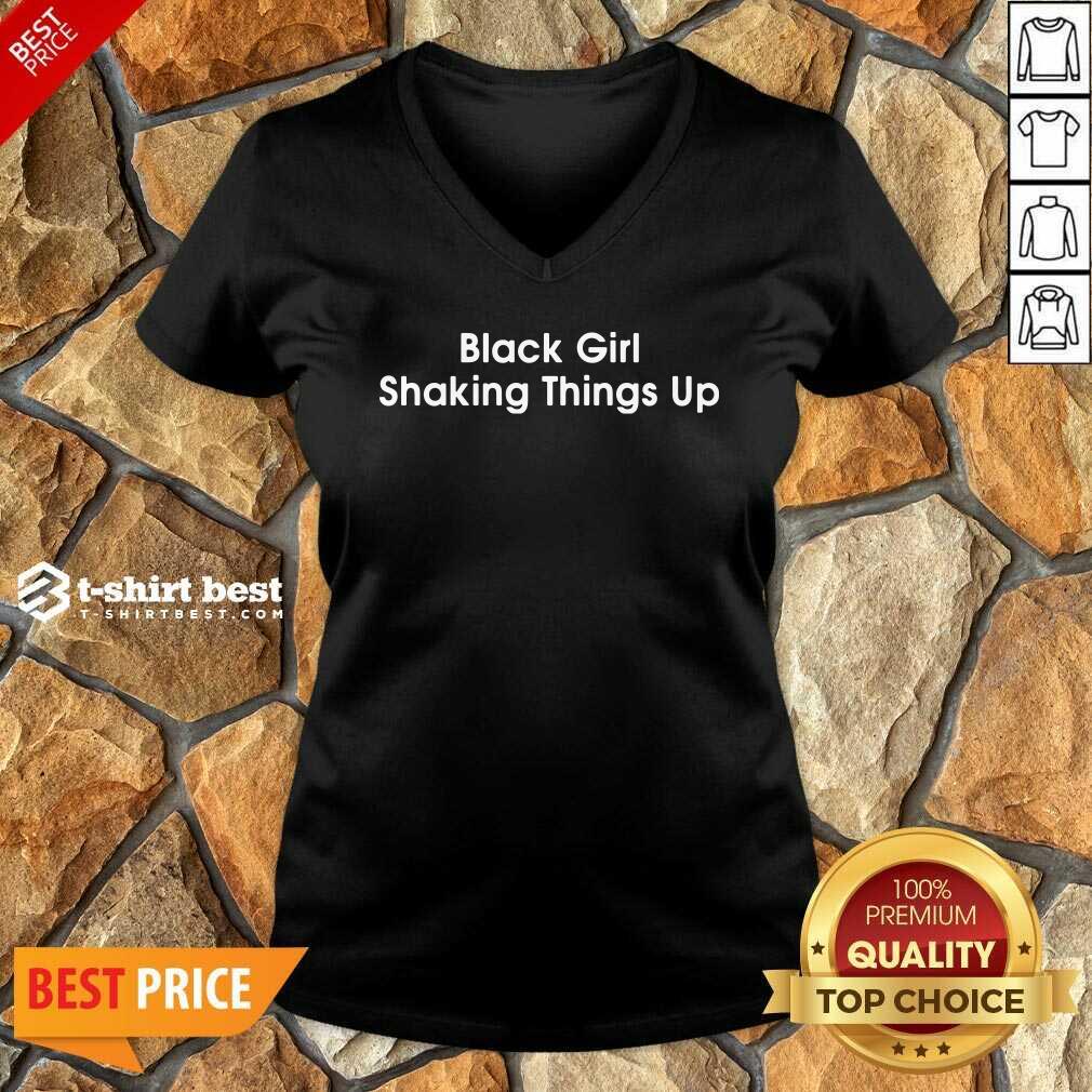 Black Girl Shaking Things Up V-neck - Design By 1tees.com