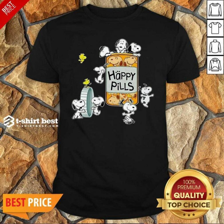Snoopy And Woodstock Happy Pills Shirt - Design By 1tees.com