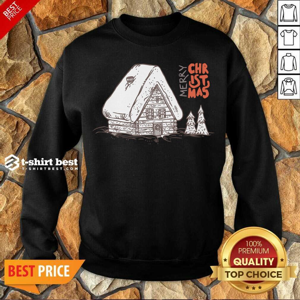 Winter Vacation Home Wooden House Merry Christmas Time Sweatshirt - Design By 1tees.com