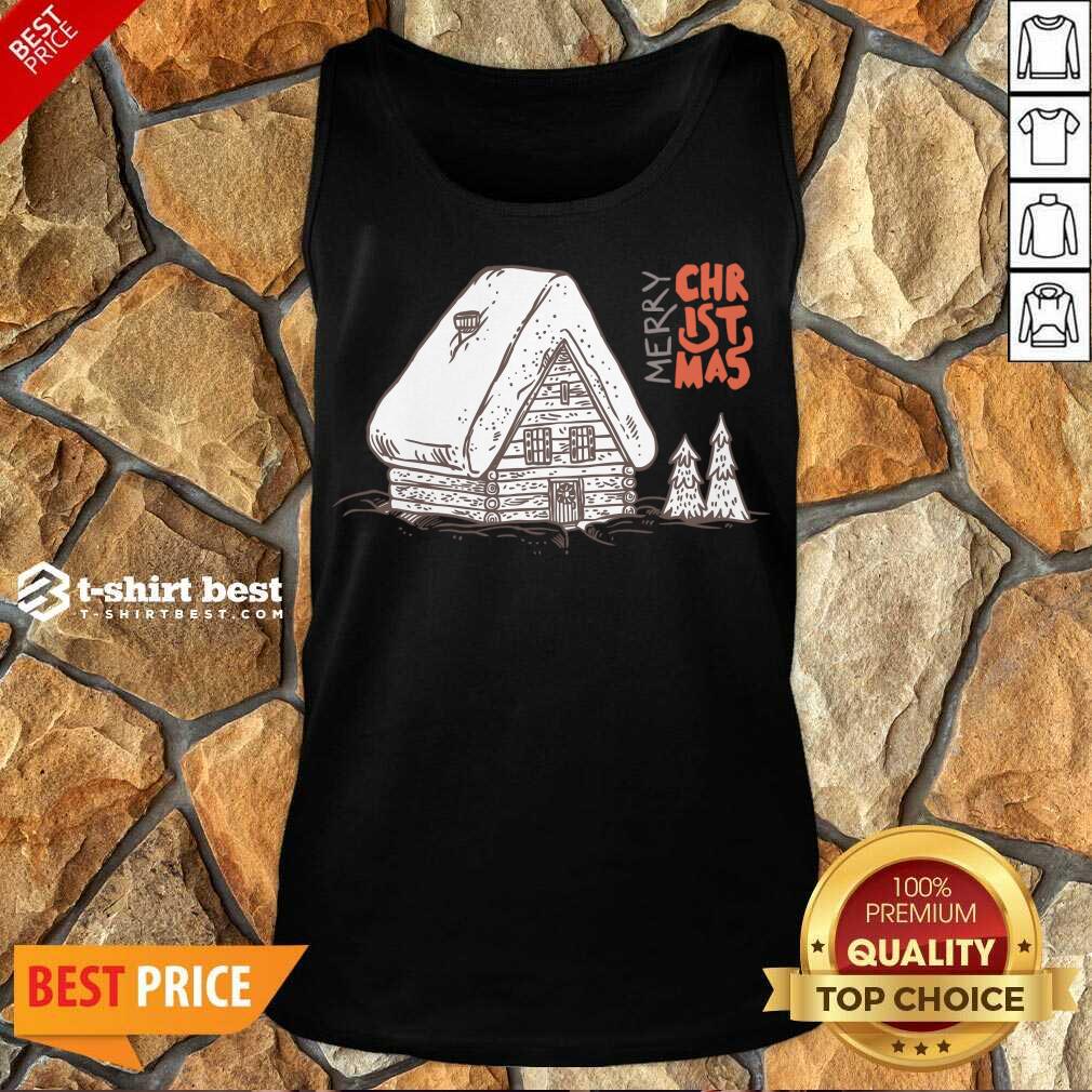 Winter Vacation Home Wooden House Merry Christmas Time Tank Top - Design By 1tees.com