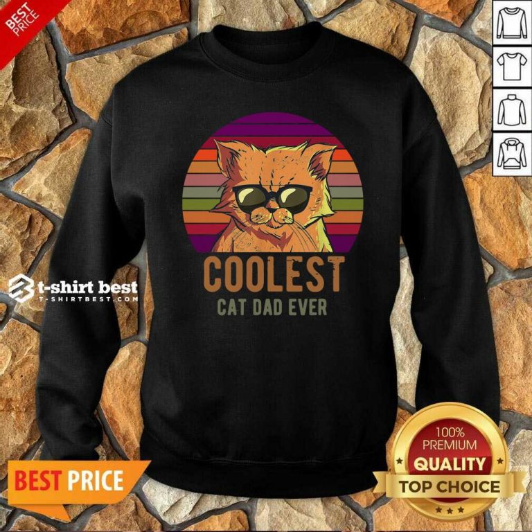 Coolest Cat Dad Ever Vintage Sweatshirt - Design By 1tees.com