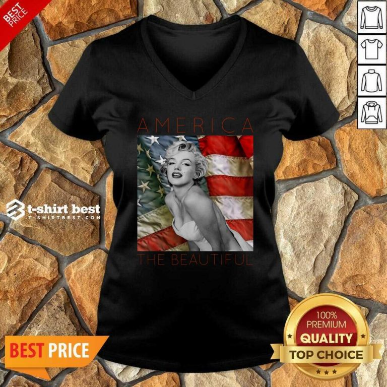 Marilyn Monroe America The Beautiful V-neck - Design By 1tees.com