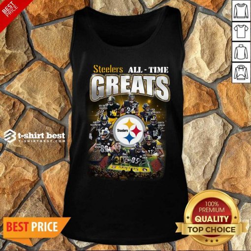 Pittsburgh Steelers All Time Greats Signatures Tank Top - Design By 1tees.com