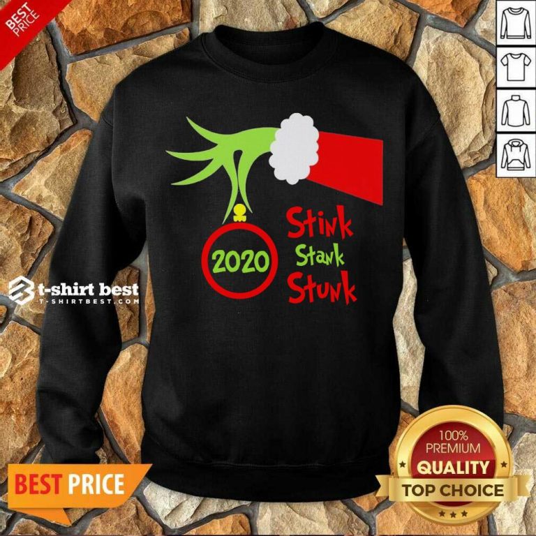 Grinch Hand Holding Ornament 2020 Stink Stank Stunk Merry Christmas Sweatshirt - Design By 1tees.com