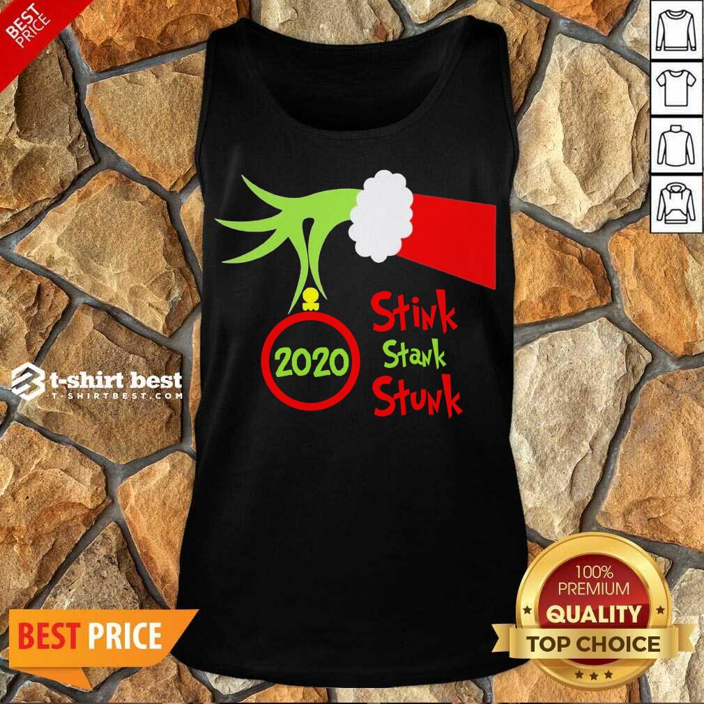  Grinch Hand Holding Ornament 2020 Stink Stank Stunk Merry Christmas Tank Top - Design By 1tees.com