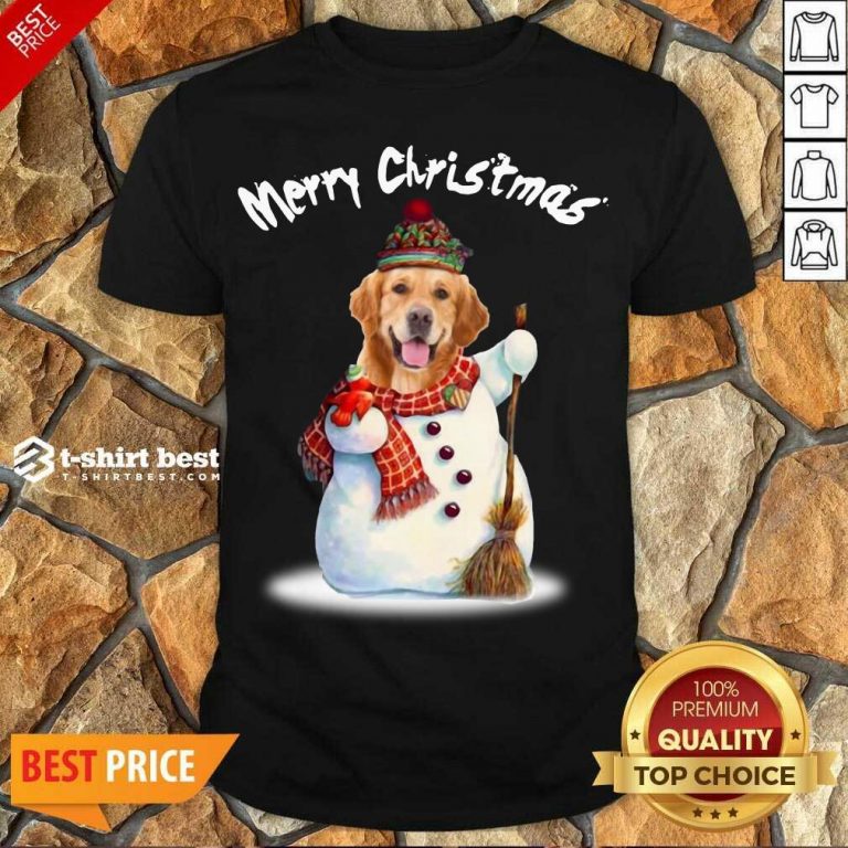 Pretty Merry Christmas Snow Golden Retriever Shirt - Design By 1tees.com