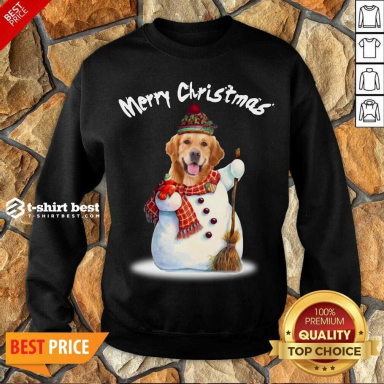 Merry Christmas Snow Golden Retriever Sweatshirt - Design By 1tees.com