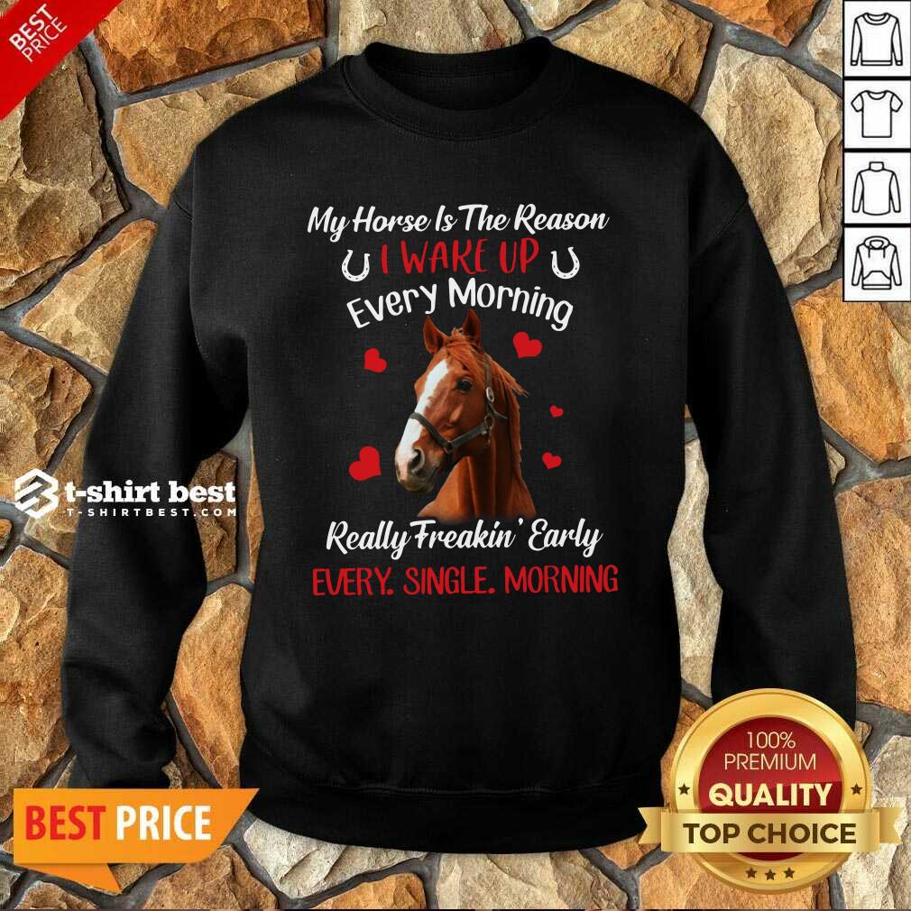My Horse Is The Reason I Wake Up Every Morning Every Single Morning Sweatshirt - Design By 1tees.com