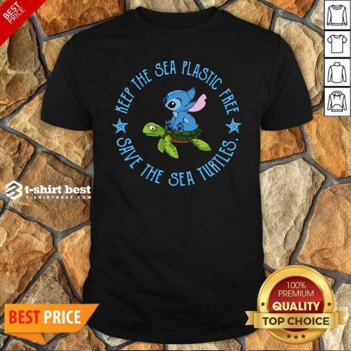 Stitch On The Turtle Keep The Sea Plastic Free Save The Sea Turtles Shirt - Design By 1tees.com