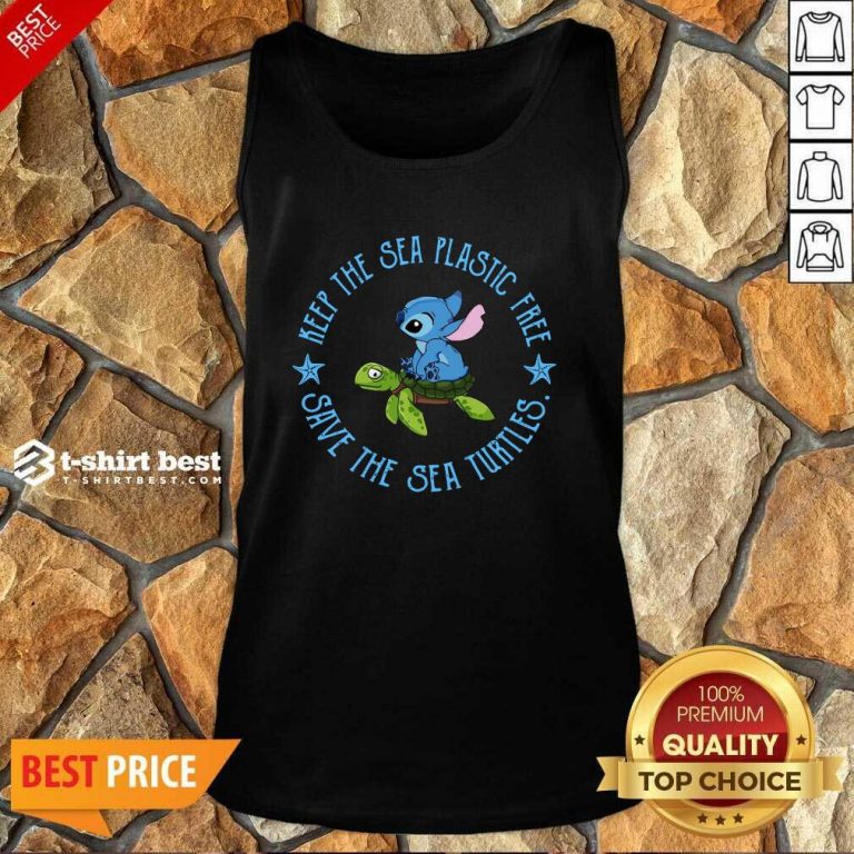 Stitch On The Turtle Keep The Sea Plastic Free Save The Sea Turtles Tank Top - Design By 1tees.com