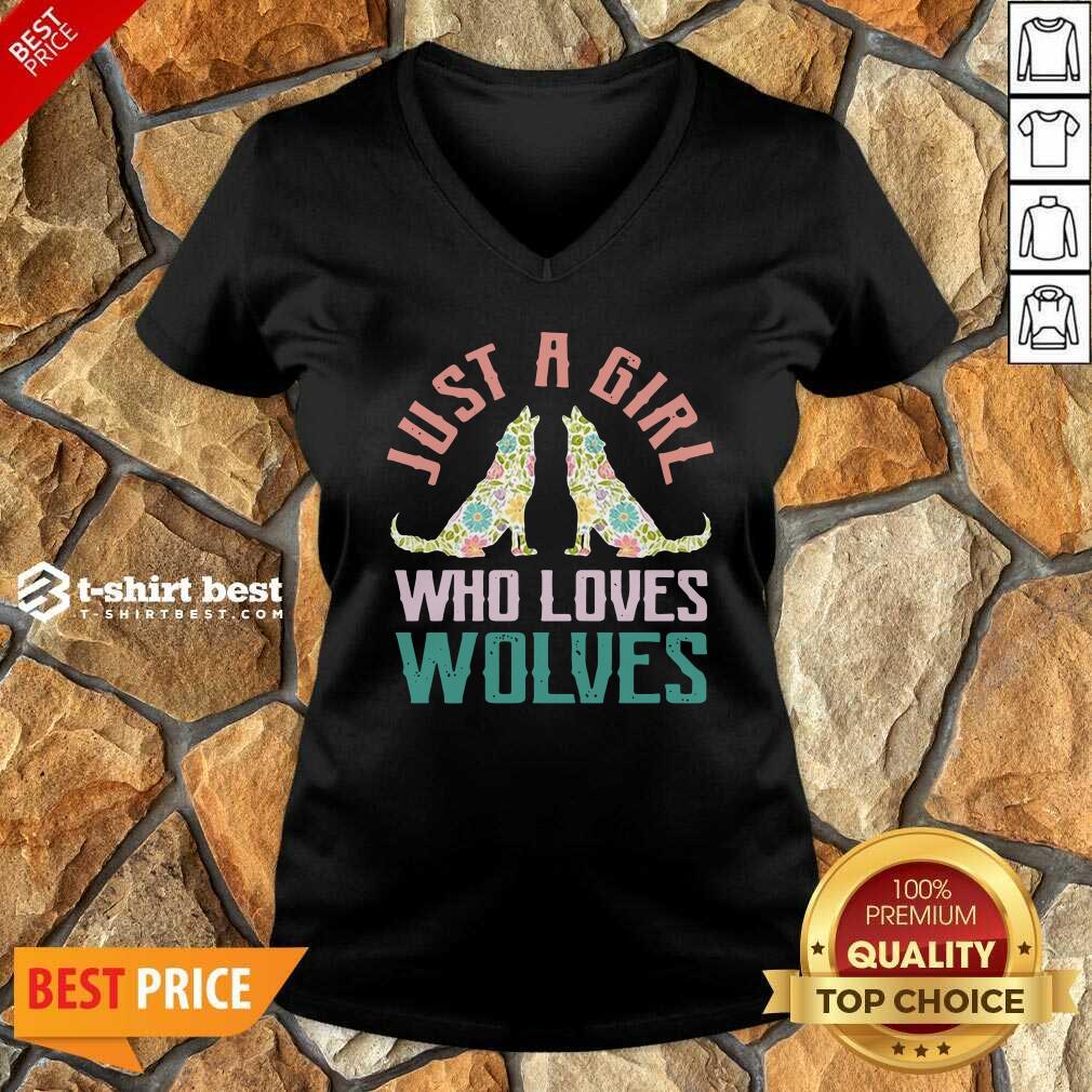 Wolf Just A Girl Who Loves Wolves V-neck - Design By 1tees.com