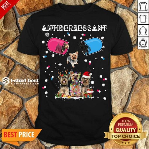 Pretty Yorkshire Terrier Antidepressant Ugly Christmas Shirt - Design By 1tees.com