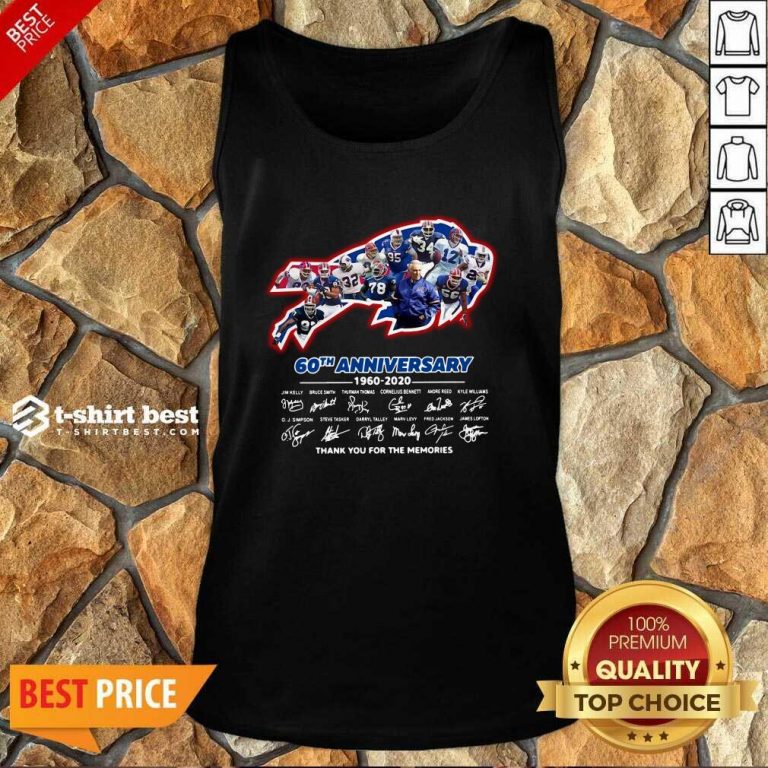 Buffalo Bills 60th Anniversary 1960 2020 Thank You For The Memories Signatures Tank Top - Design By 1tees.com