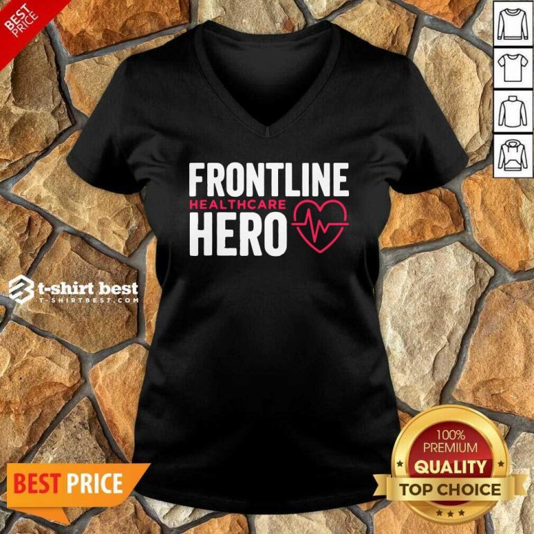 Frontline Hero Healthcare Worker V-neck - Design By 1tees.com