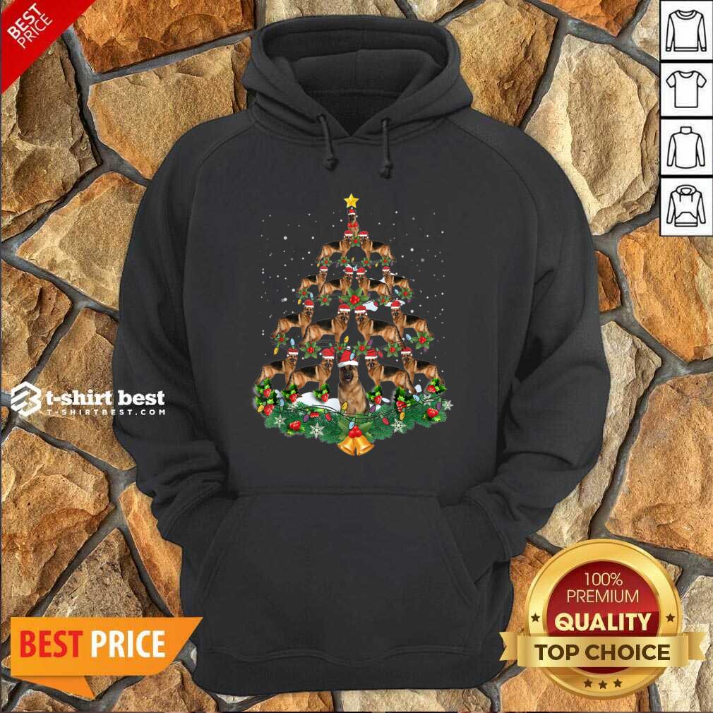 German Shepherd Dog Christmas Tree Hoodie - Design By 1tees.com