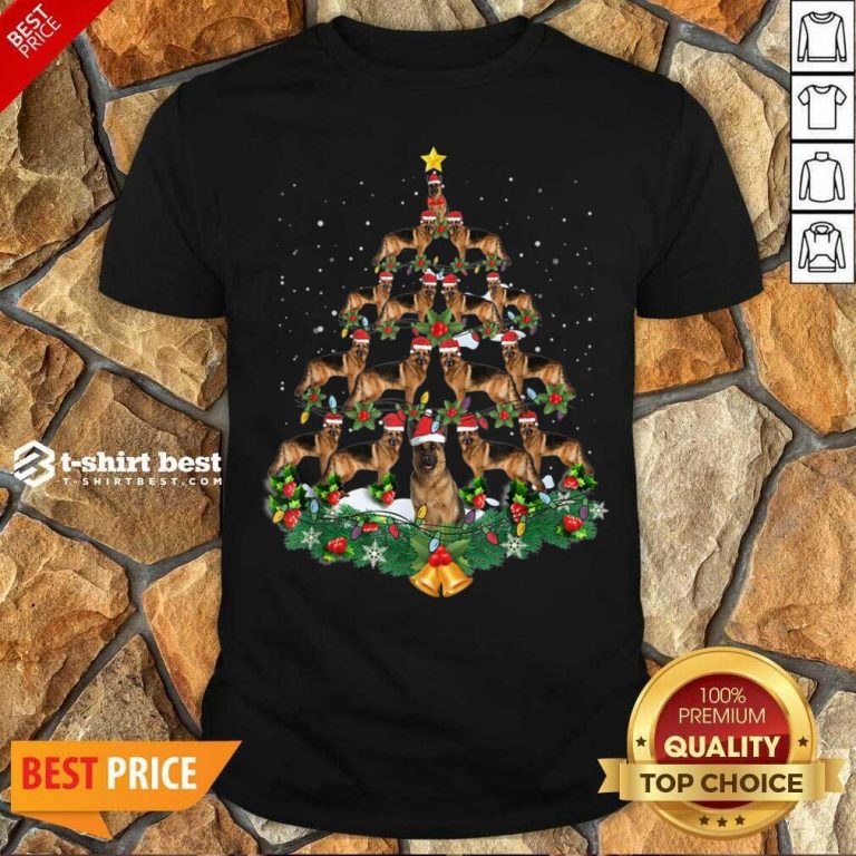 Top German Shepherd Dog Christmas Tree Shirt - Design By 1tees.com