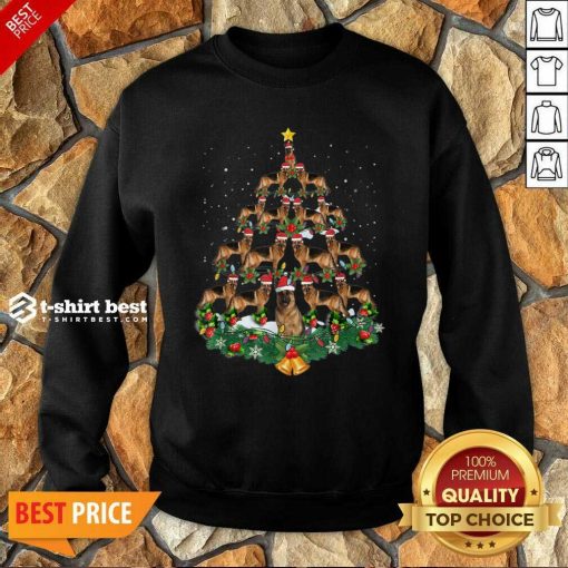 German Shepherd Dog Christmas Tree Sweatshirt - Design By 1tees.com