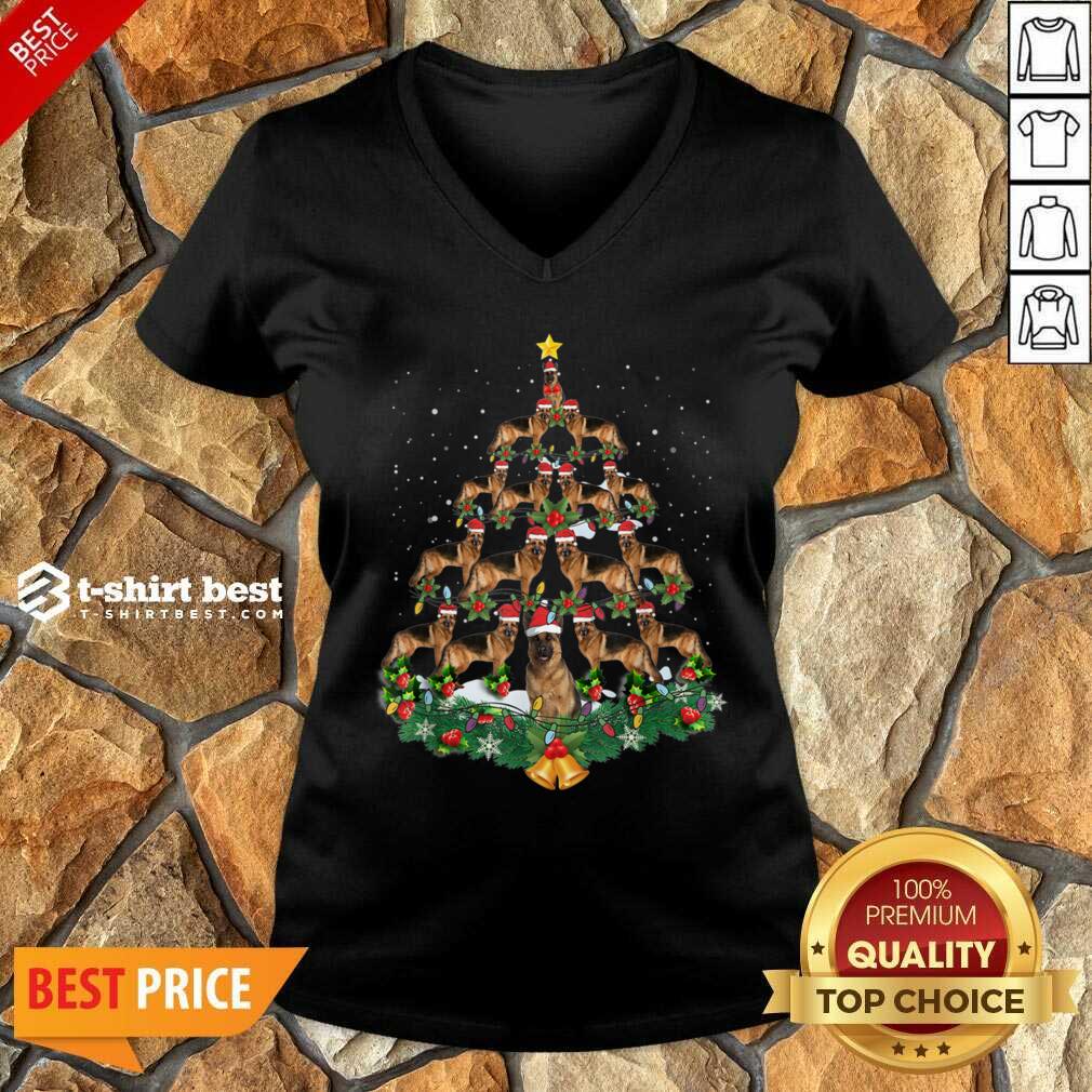 Top German Shepherd Dog Christmas Tree Shirt T shirt Best