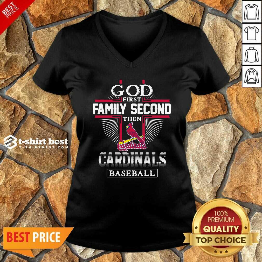 God First Family Second Then St Louis Cardinals Football V-neck - Design By 1tees.com