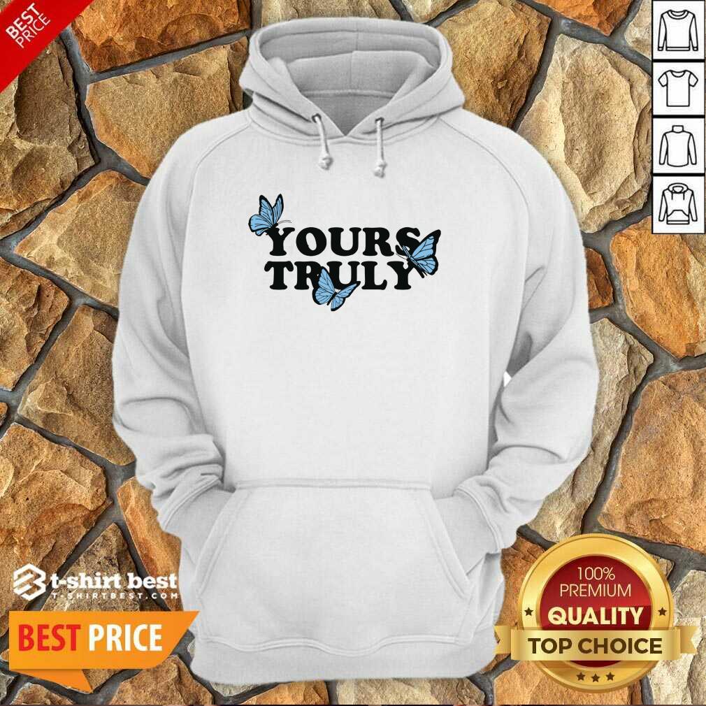 Phora Merch Yours Truly Butterflies White Hoodie - Design By 1tees.com