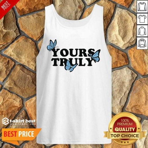 Phora Merch Yours Truly Butterflies White Tank Top - Design By 1tees.com