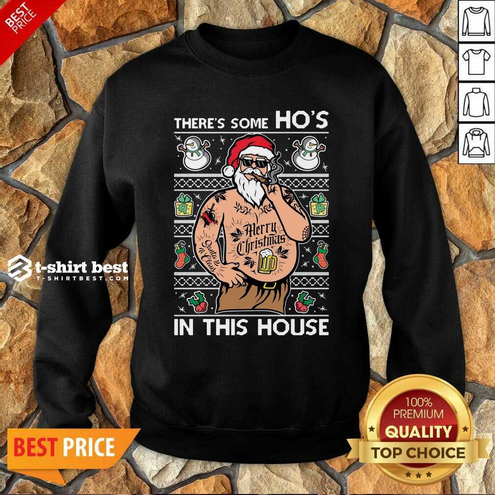 Santa Wap There’s Some Ho’s In This House Ugly Christmas Hoodie - Design By 1tees.com
