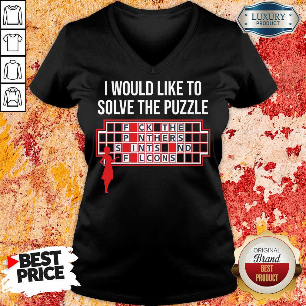 Depressed I Would Like To Solve 3 The Puzzle V-neck - Design by T-shirtbest.com