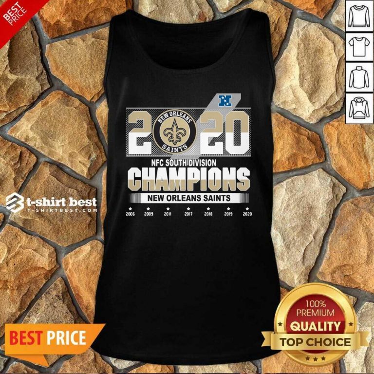 2020 Afc North Division Champions New Orleans Saints 2008 2009 2011 2017 Tank Top - Design By 1tees.com