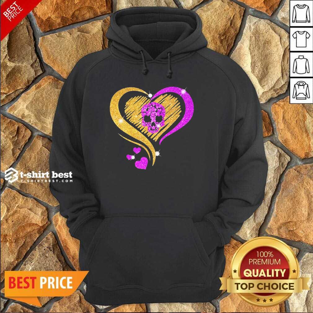 Skull Heart Bling Hoodie - Design By 1tees.com