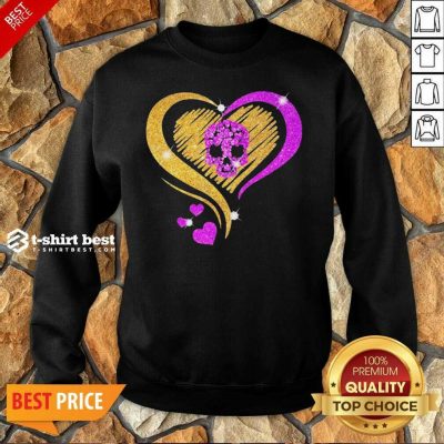 Skull Heart Bling Sweatshirt - Design By 1tees.com