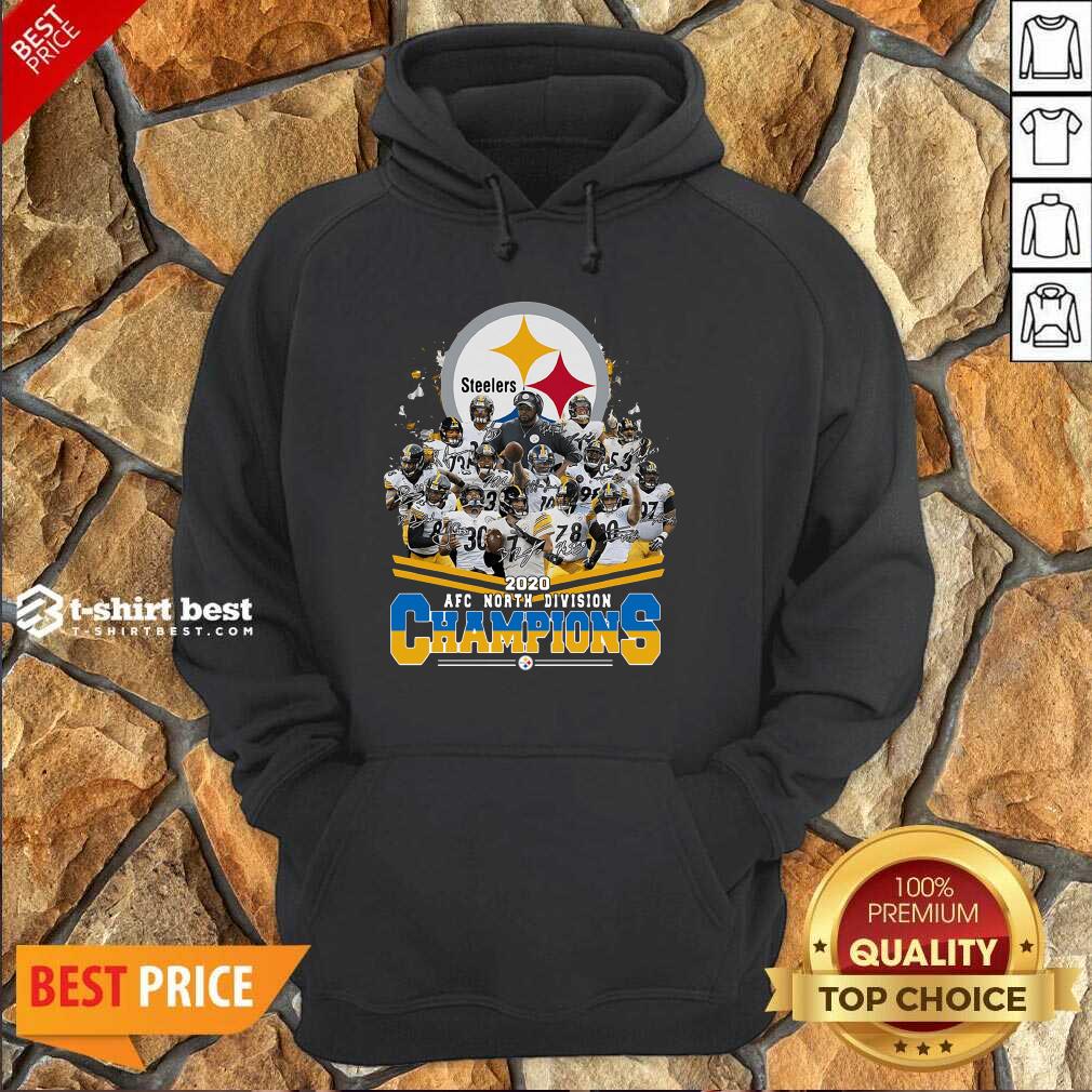 Pittsburgh Steelers 2020 AFC North Division Champion Signatures Hoodie - Design By 1tees.com