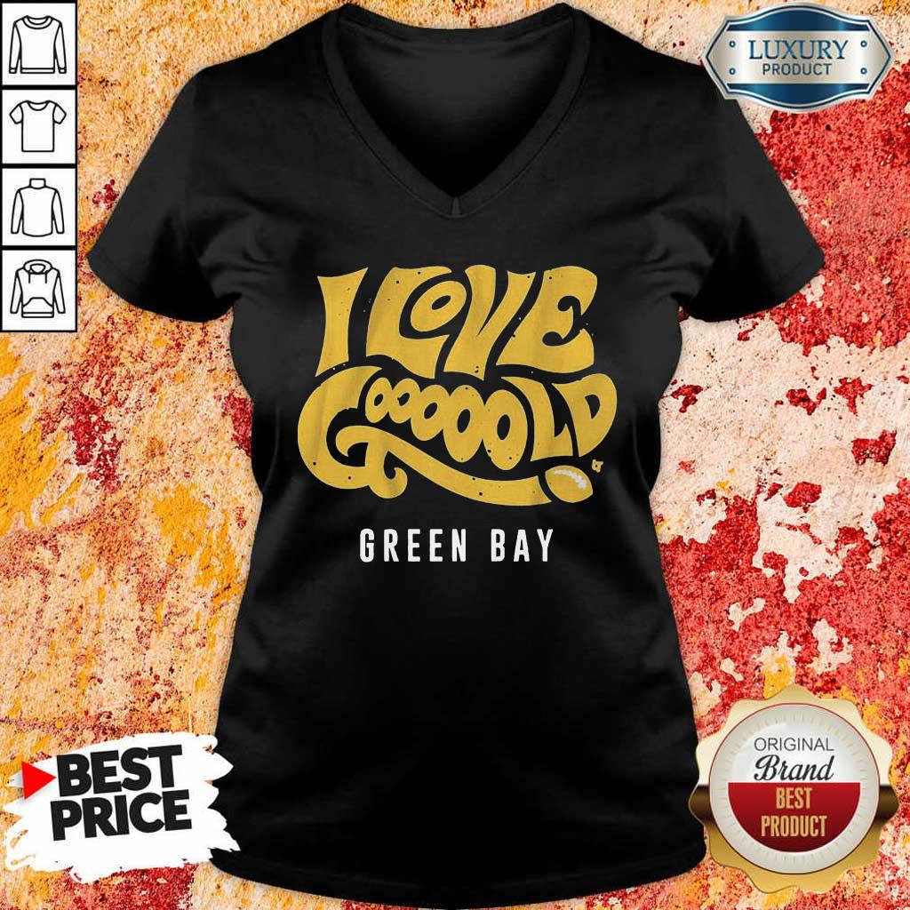 Irritated 9 Love Gooooold Green Bay Football V-neck