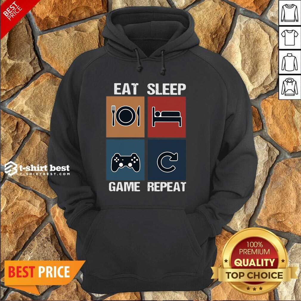 Eat Sleep Game Repeat Vintage Hoodie - Design By 1tees.com