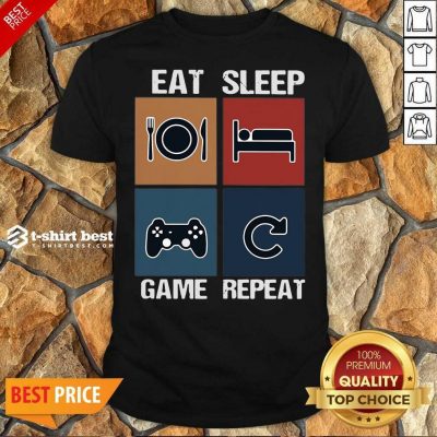 Eat Sleep Game Repeat Vintage Shirt - Design By 1tees.com