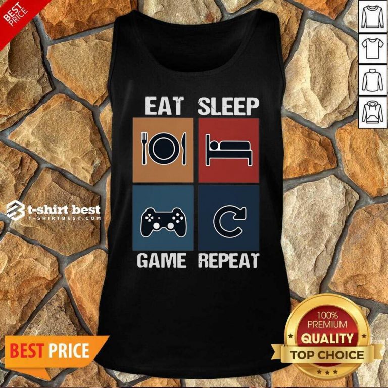 Eat Sleep Game Repeat Vintage Tank Top - Design By 1tees.com