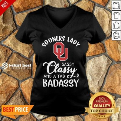 Oklahoma Sooners Lady Sassy Classy And A Tad Badassy V-neck - Design By 1tees.com