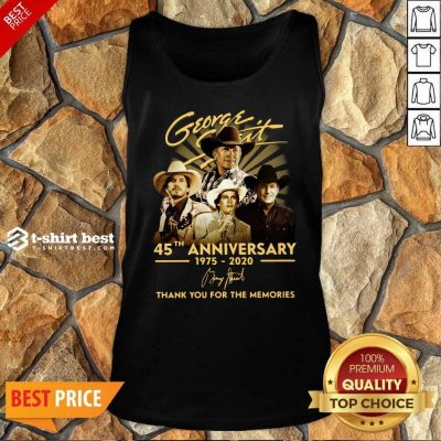 George Strait 45th Anniversary 1975 2020 Thank You For The Memories Signature Tank Top - Design By 1tees.com