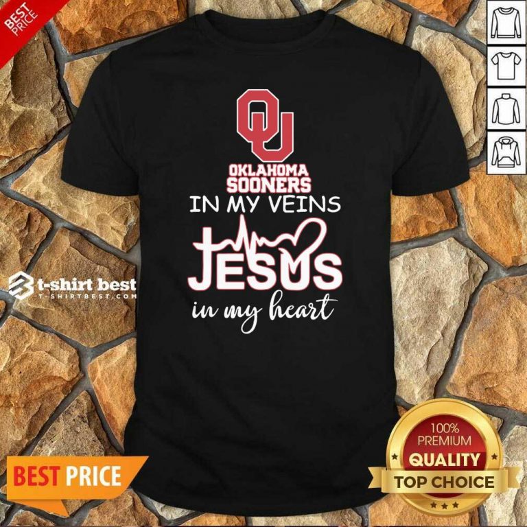 Oklahoma Sooners In My Veins Jesus In My Heart Shirt - Design By 1tees.com