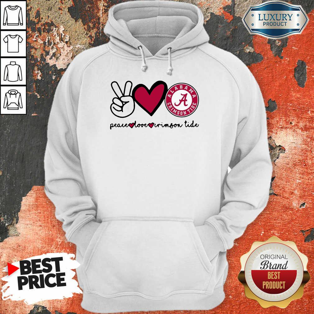 Original Peace Love And Alabama Crimson Logo 2021 Hoodie