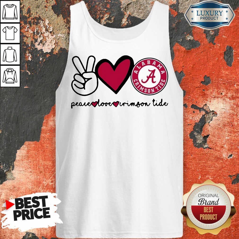 Original Peace Love And Alabama Crimson Logo 2021 Tank Top