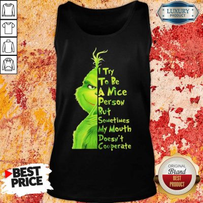 Seething Grinch Try To Be A Nice Person But Mouth Doesnt Cooperate 2 Tank Top - Design by T-shirtbest.com