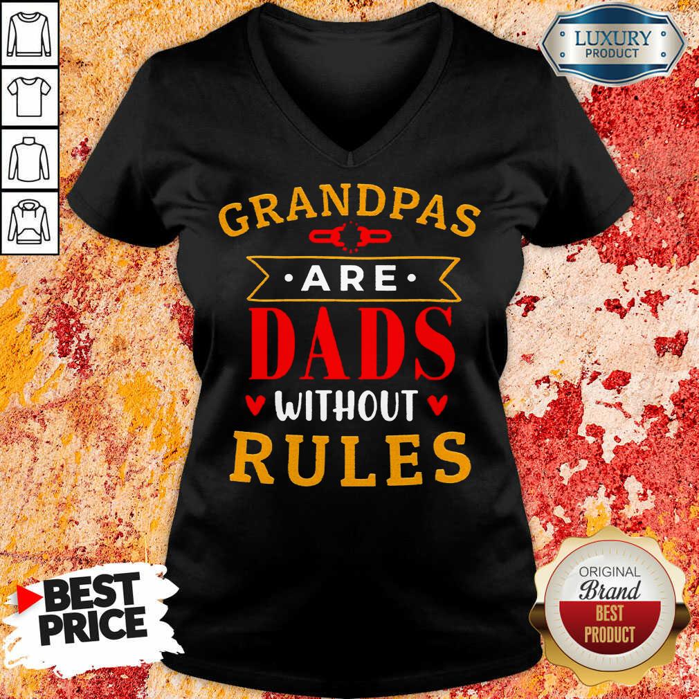 Stressed Grandpas Are Dads Without 7 Rules V-neck - Design by T-shirtbest.com