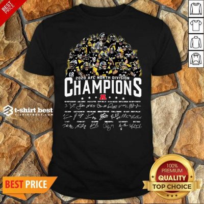 Pittsburgh Steelers 2020 AFC North Division Champion Signatures Shirt - Design By 1tees.com