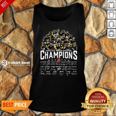 Pittsburgh Steelers 2020 AFC North Division Champion Signatures Tank Top - Design By 1tees.com
